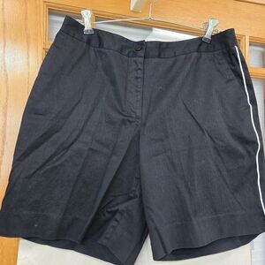 Liz Golf Black Shorts with White Stripe